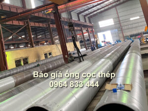 Cọc ống thép DN800 sản xuất tại nhà máy